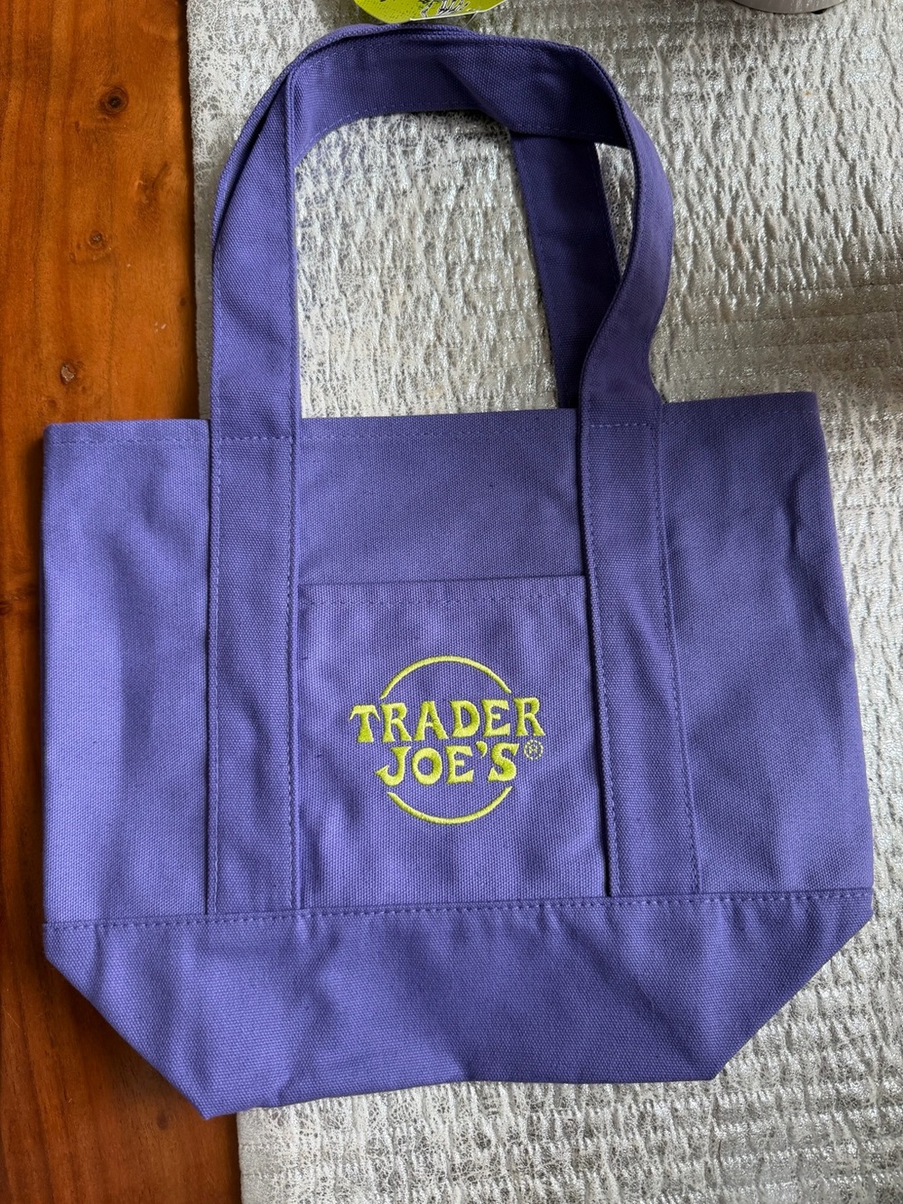 Trader Joe's NWT LIMITED EDITION trick or treat Purple Canvas mini Tote Bag